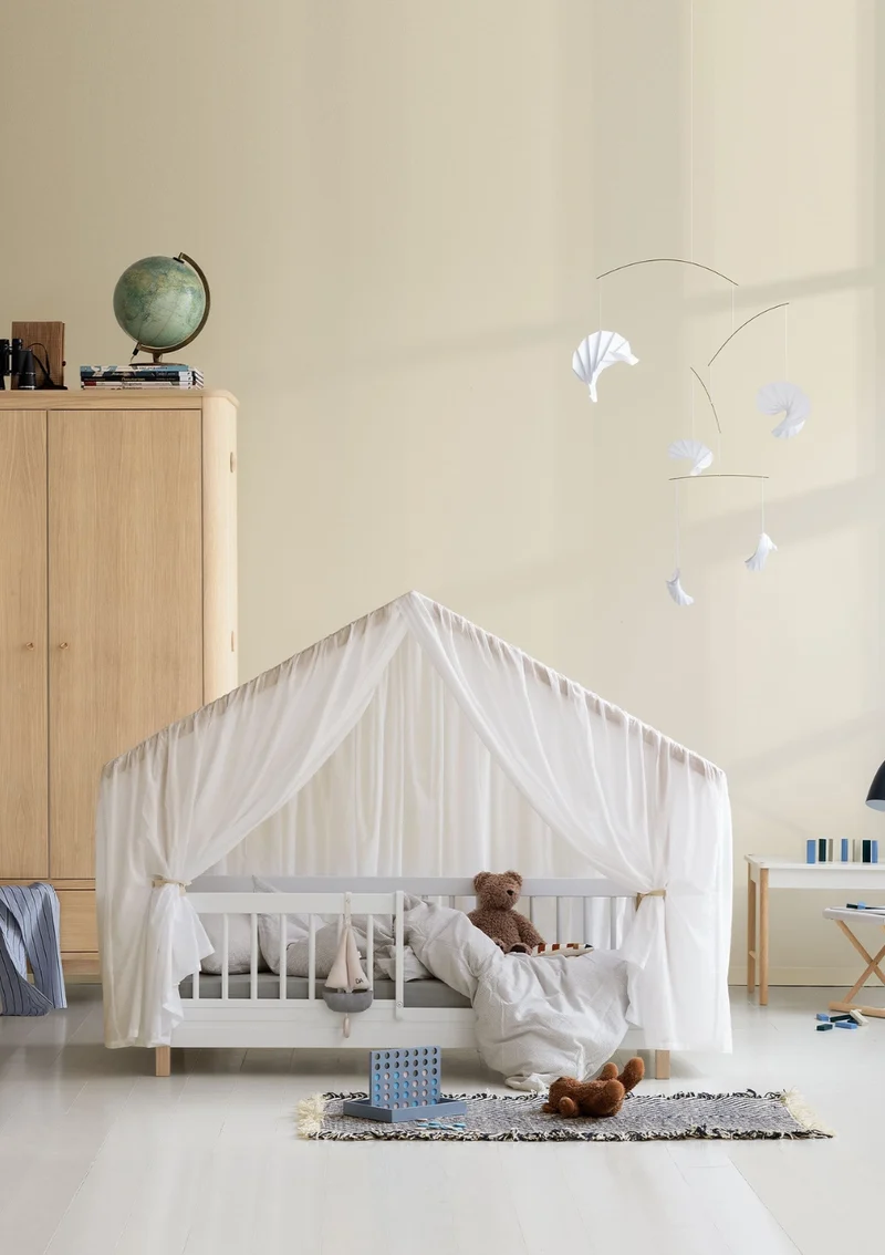 Hausbett 'Wood Mini+' Weiß / Eiche 162 x 68 cm