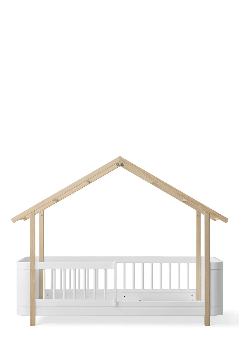 Hausbett 'Wood Mini+' Weiß / Eiche 162 x 68 cm