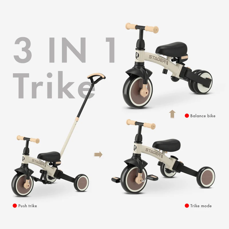 Qplay Stager 3-in-1 Driewieler - Bruin