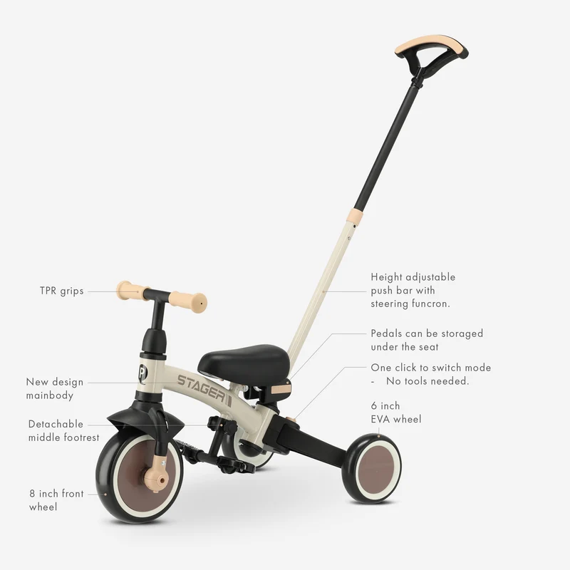 Qplay Stager 3-in-1 Driewieler - Bruin