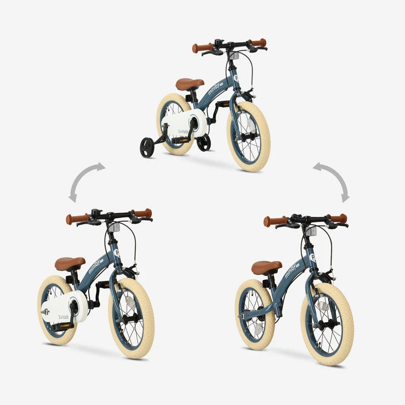 Qplay Miniby Kinderfahrrad 14 Zoll – 3-in-1 – Laufrad – Stahl