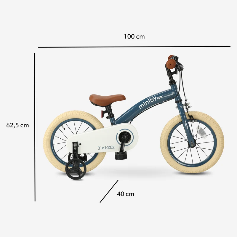 Qplay Miniby Kinderfahrrad 14 Zoll – 3-in-1 – Laufrad – Stahl