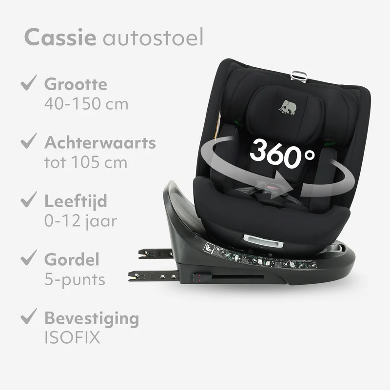 Deryan Luxe I-Size-Autokindersitz – Gruppe 0-1-2-3 – Isofix – um 360° drehbar