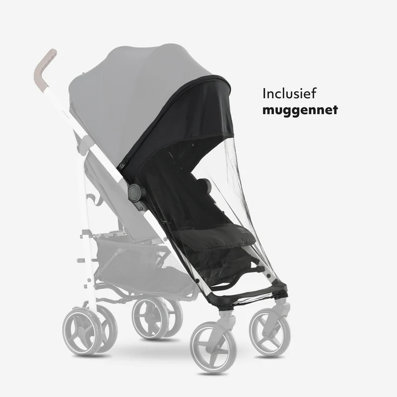 Deryan Bobbie Buggy - Paraplu Buggy - 5-Punts Gordel - Draagtas - Geschikt voor Kinderen tot 22 kg - Verstelbare rugleuning - Zwart - Wit Frame