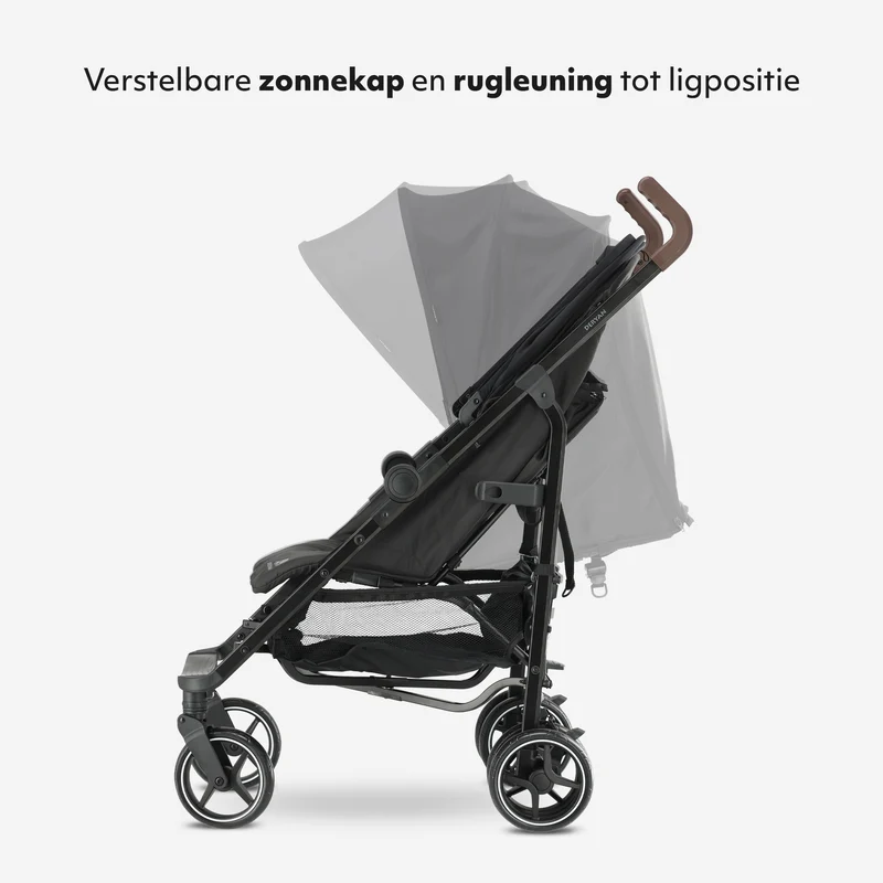 Deryan Buggy – Klappbuggy – 5-Punkt-Gurt – Moskitonetz – Tragetasche – Geeignet für Kinder bis 22 kg – Verstellbare Rückenlehne – Schwarz