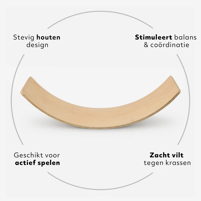 Balance Board Hout met Vilt 80 cm