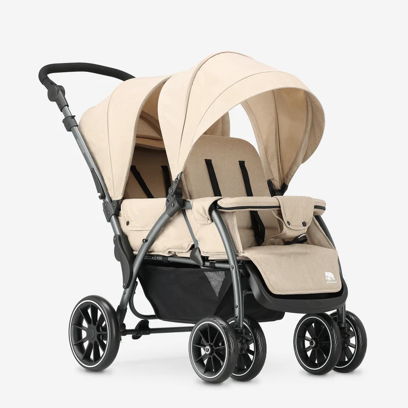 DERYAN Luxe Elena Doppelbuggy - Nougat