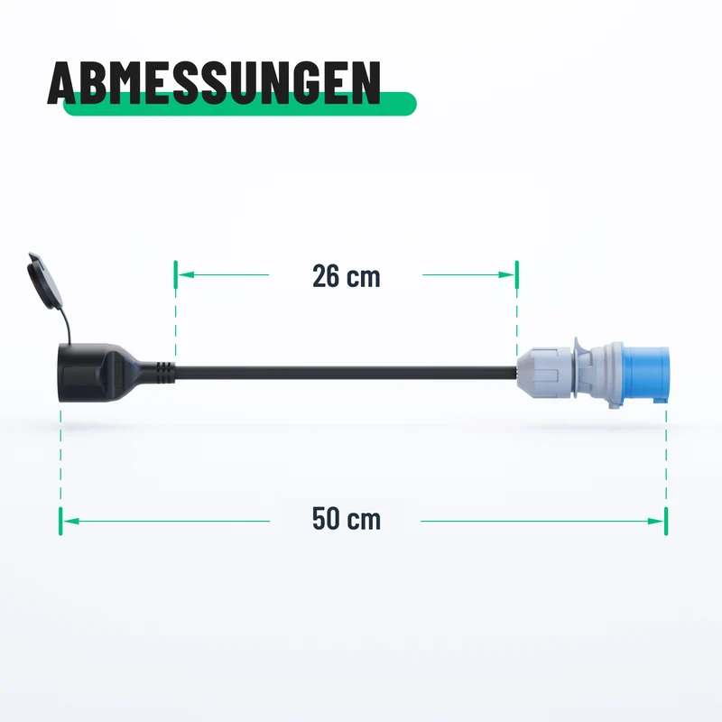 CEE-auf-Schuko-Adapter, 16 A, IP44