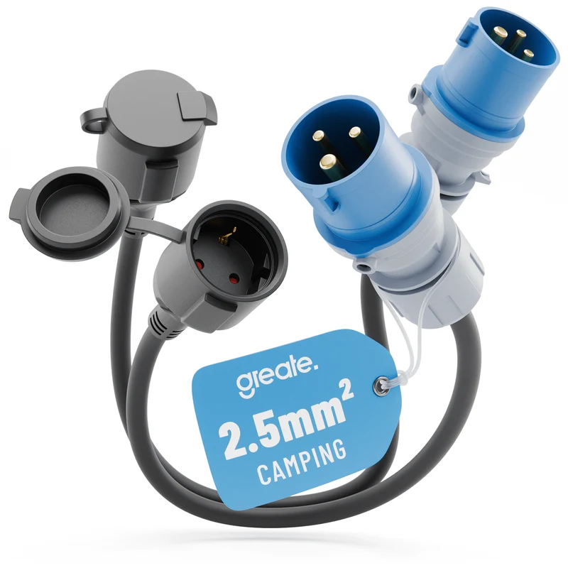 CEE-auf-Schuko-Adapter, 16 A, IP44