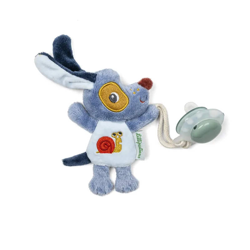Lilliputiens Mini Schnullerhalter Hund Jules blau 12m+