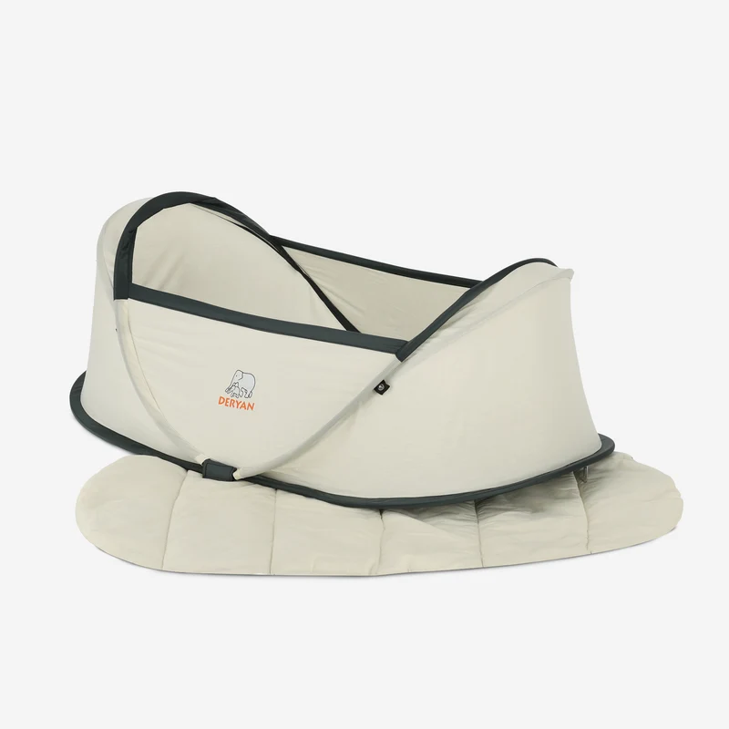 Deryan Infant BabyBox Camping Kinderbett - Baby Moskitonetz - Creme