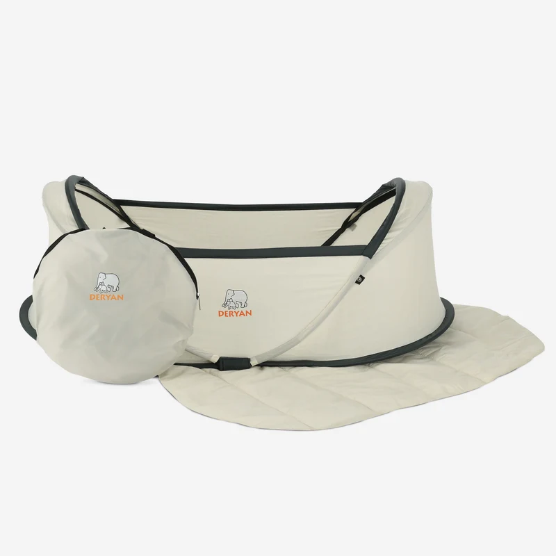 Deryan Infant BabyBox Camping Kinderbett - Baby Moskitonetz - Creme
