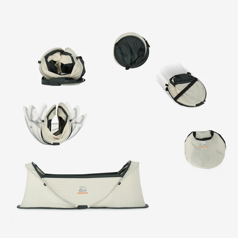 Deryan Infant BabyBox Camping Kinderbett - Baby Moskitonetz - Creme