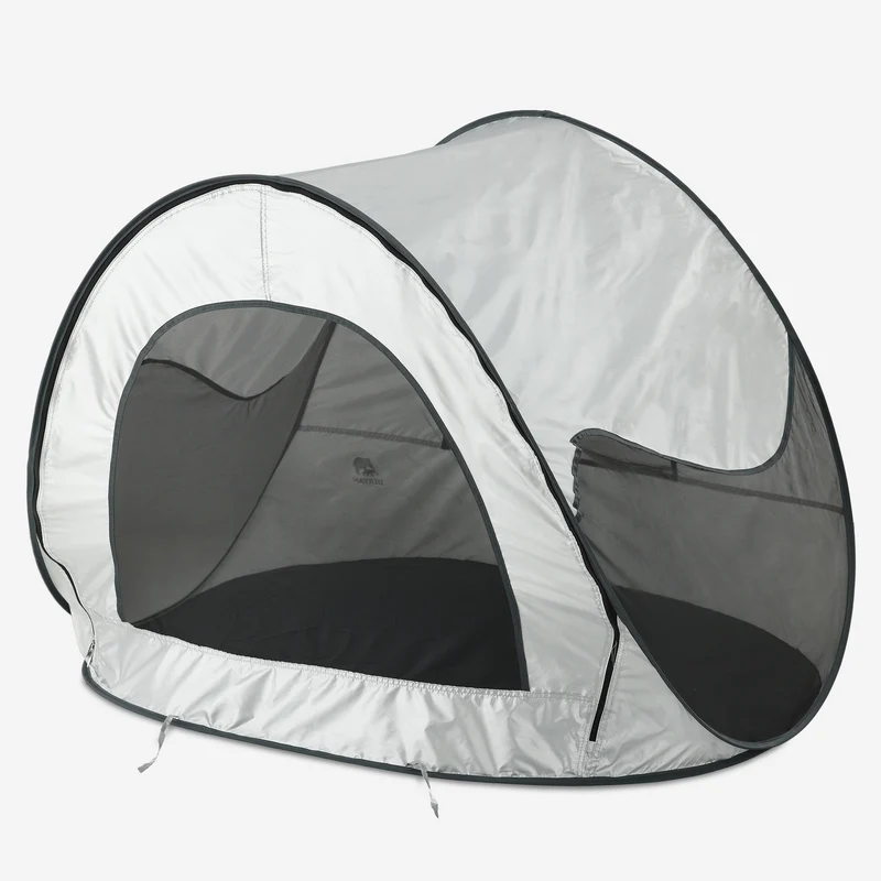 Deryan Luxuriöses Pop Up Strandzelt - Anti-UV 50+ - Silber
