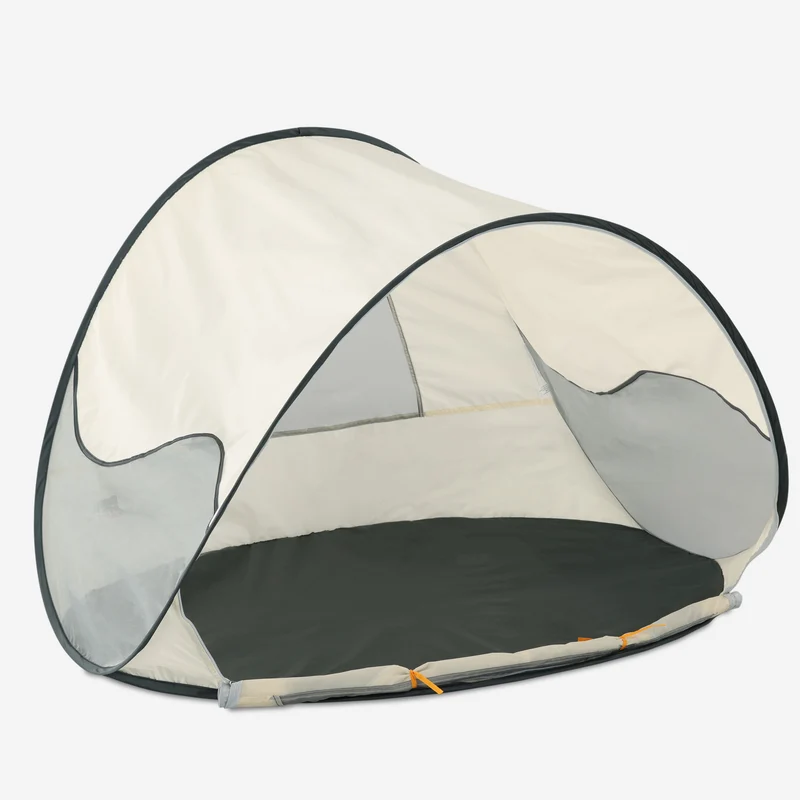 Deryan Luxuriöses Pop Up Strandzelt - Anti-UV 50+ - Creme