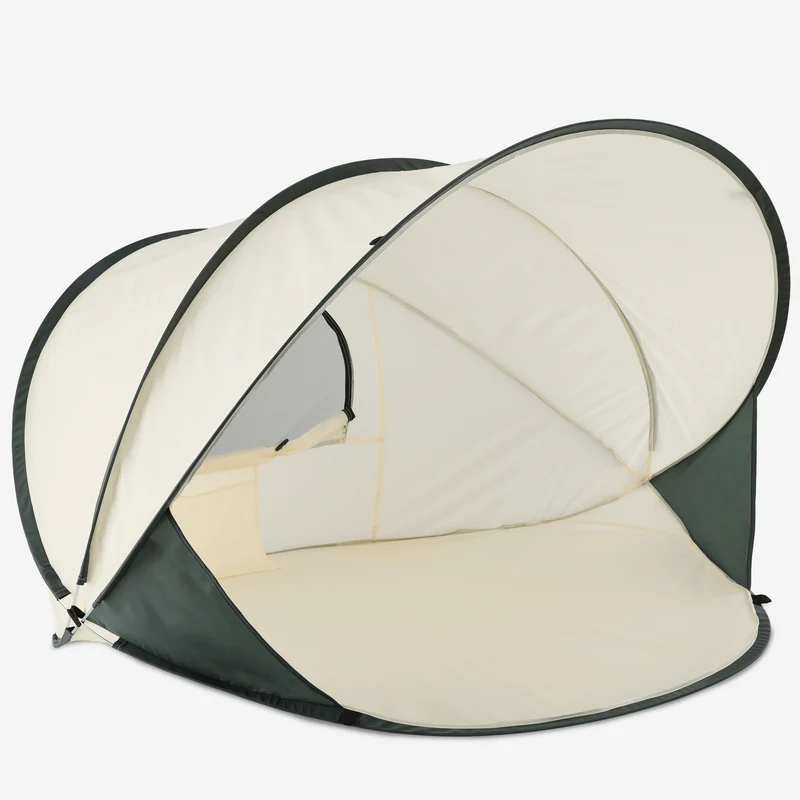 Deryan Luxuriöses Pop Up Strandzelt XXL - Anti-UV 50+ - Creme
