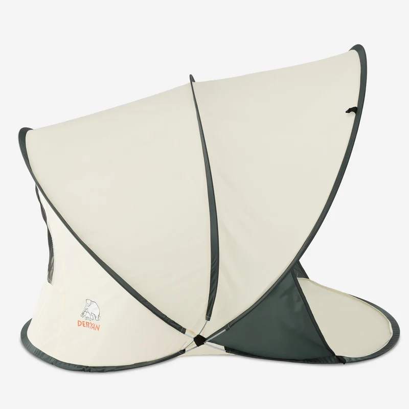 Deryan Luxuriöses Pop Up Strandzelt XXL - Anti-UV 50+ - Creme
