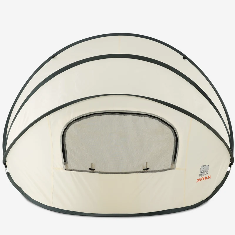 Deryan Luxuriöses Pop Up Strandzelt XXL - Anti-UV 50+ - Creme