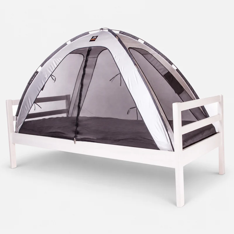 Bett Zelt Moskitonetz Silber - 200x90cm - Höchste Qualität Moskitonetz
