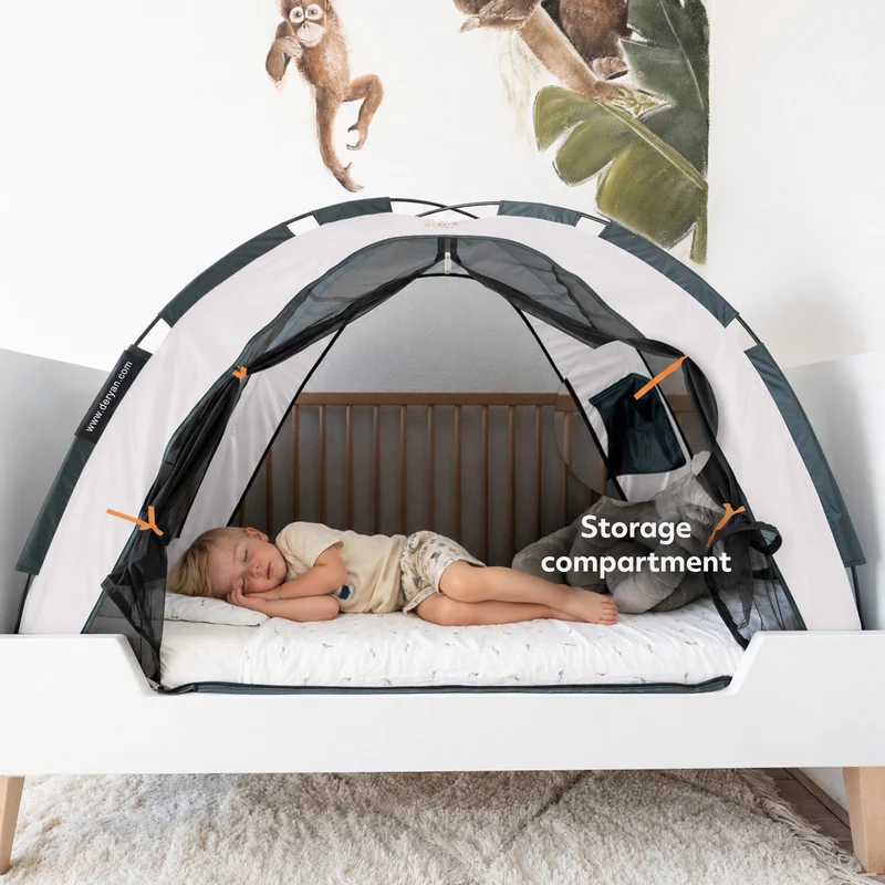 Bettzelt Moskitonetz Creme - 200x90cm - Höchste Qualität Moskitonetz