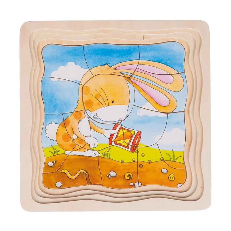 Goki 4in1 Schichtenpuzzle Unser Gemüsebeet 3J+