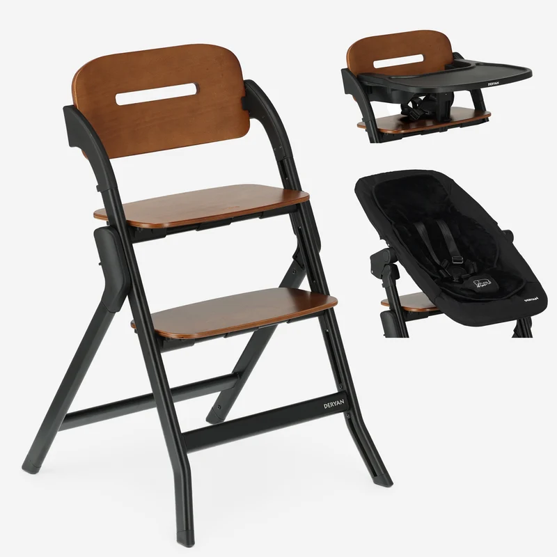 Oak Luxe Kinderstuhl mit Wippe – Schwarz