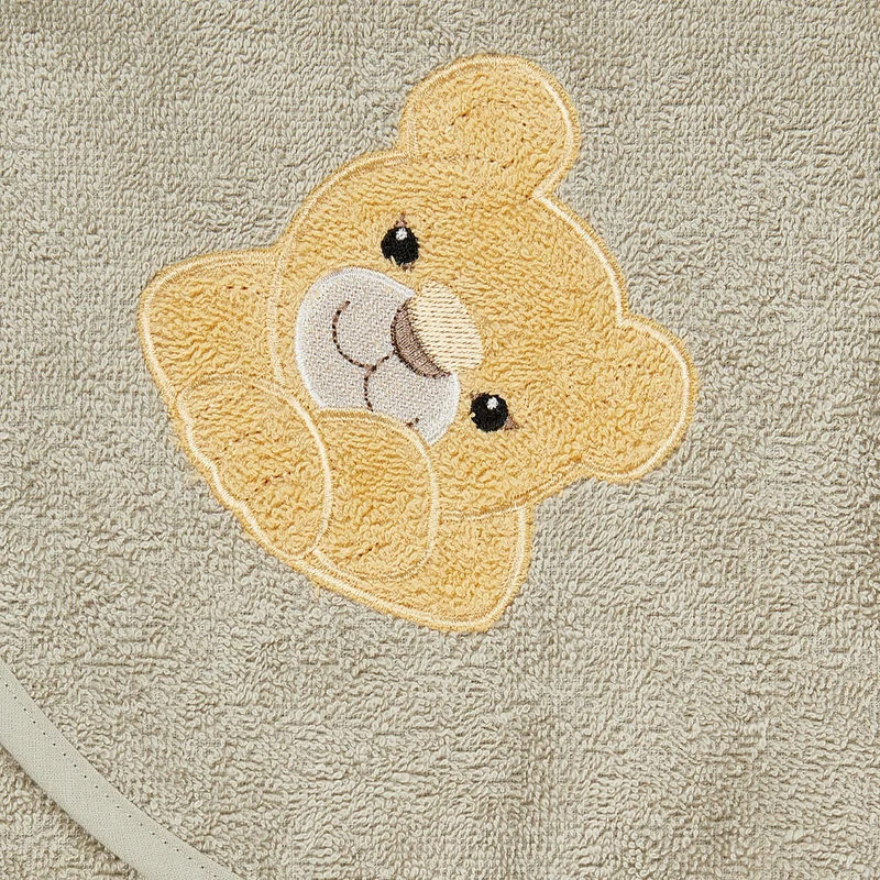 Sterntaler Kapuzenbadetuch khaki mit Löwe Leo 80x80cm