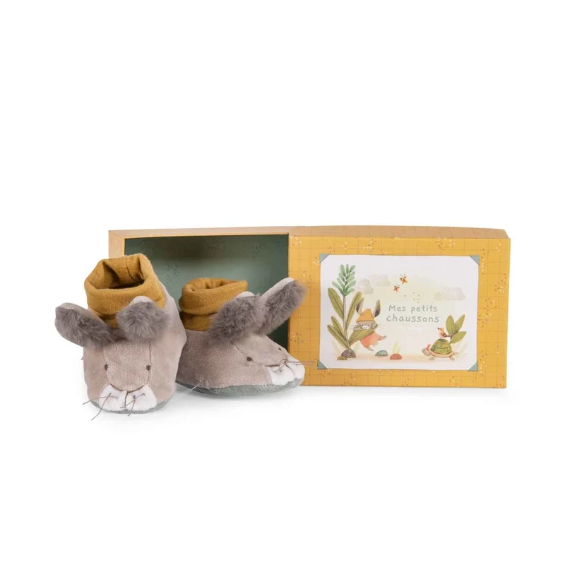 Moulin Roty Babyschuhe Hase Les trois lapins 0-6m