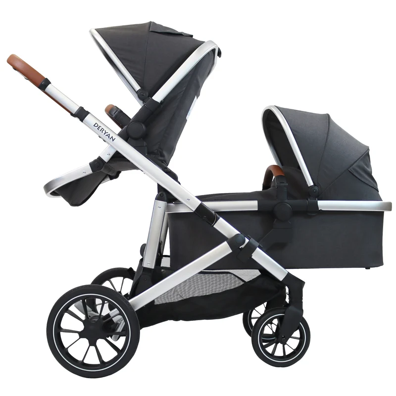 Deryan Evy V2 Kinderwagen 2in1 - Duo Kinderwagen Grau