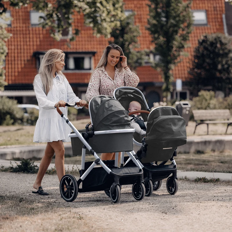 Deryan Evy V2 Kinderwagen 2in1 - Duo Kinderwagen Grau