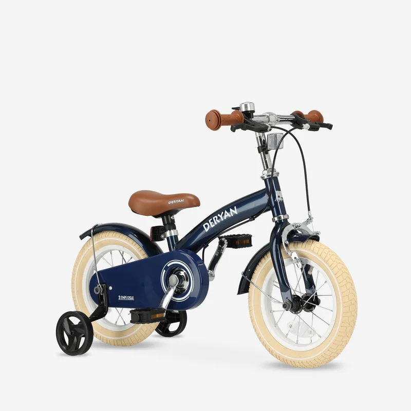 Luxus Kinderfahrrad 12 Zoll - 3 in 1 - Balance Fahrrad Blau