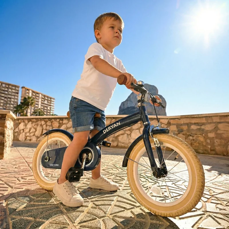 Luxus Kinderfahrrad 12 Zoll - 3 in 1 - Balance Fahrrad Blau