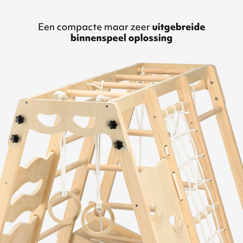 Luxe XXL Klimrek Large met klimwand, klimnet, ringen en glijbaan