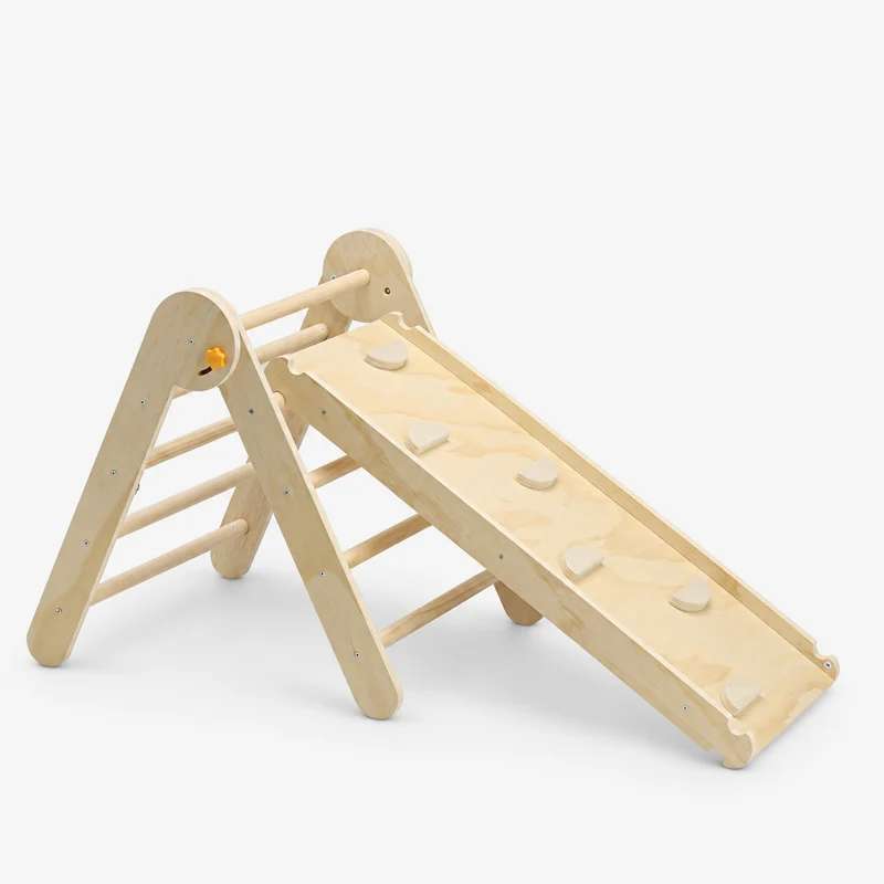 Luxe Mini Klimrek - Driehoek, Klimboog en Glijbaan - Incl. Kussen