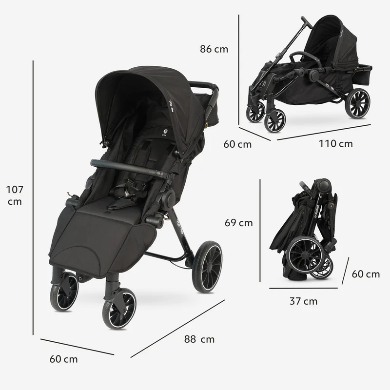 Qplay Go Cargo Kinderwagen & Bollerwagen – Schwarz