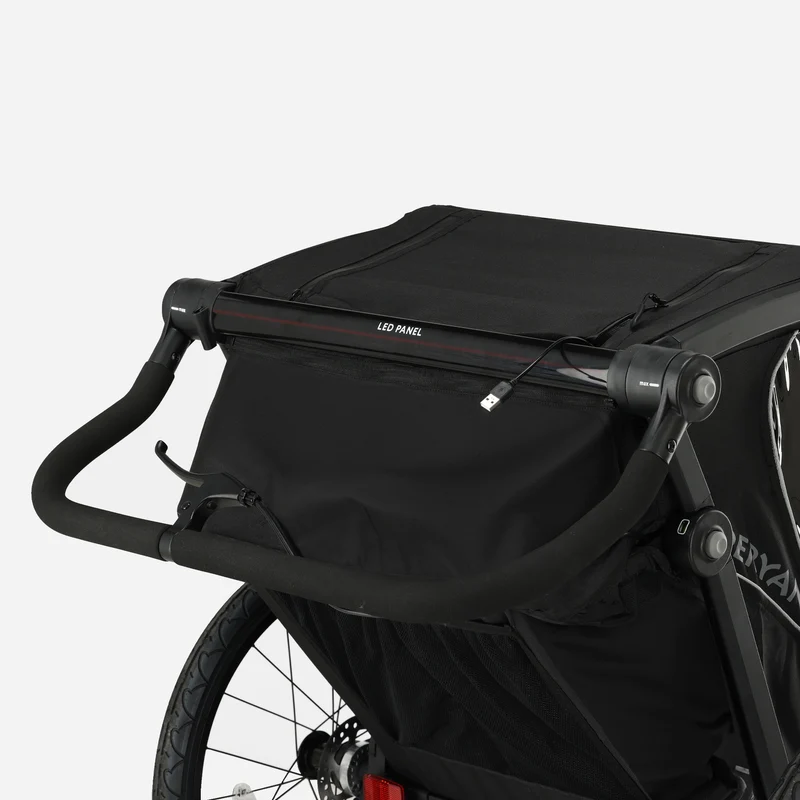 Luxe Fietskar V3 - 3-in-1 - Wandelwagen - Hardloopkinderwagen Zwart