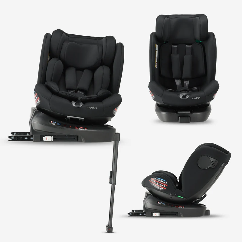 Indy Luxe Autostoel i-Size - 360° Draaibaar - Isofix - Zwart