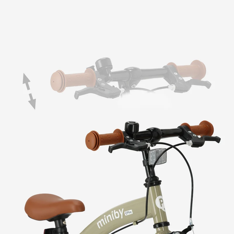 Qplay Miniby Kinderfahrrad 14 Zoll – 3-in-1 – Laufrad – Olive
