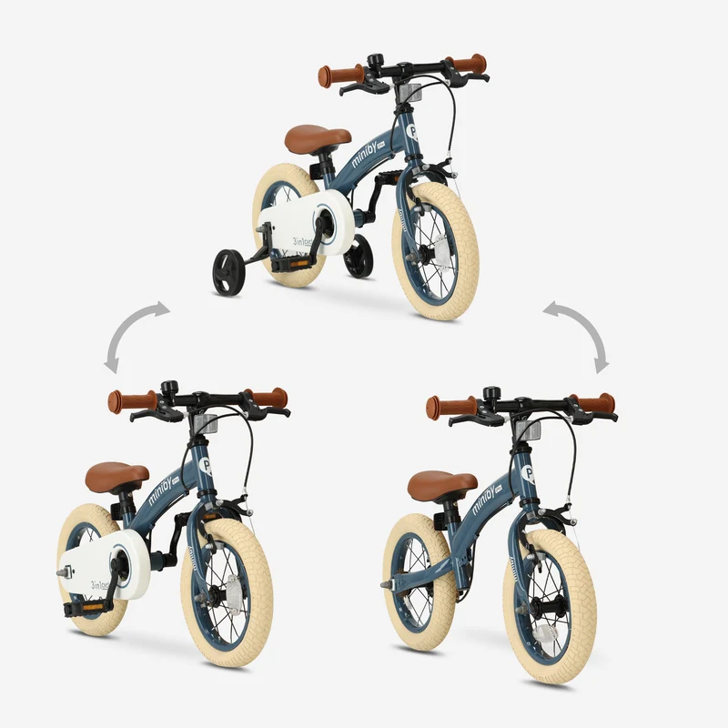Qplay Miniby Kinderfahrrad 12 Zoll – 3-in-1 – Laufrad – Stahl