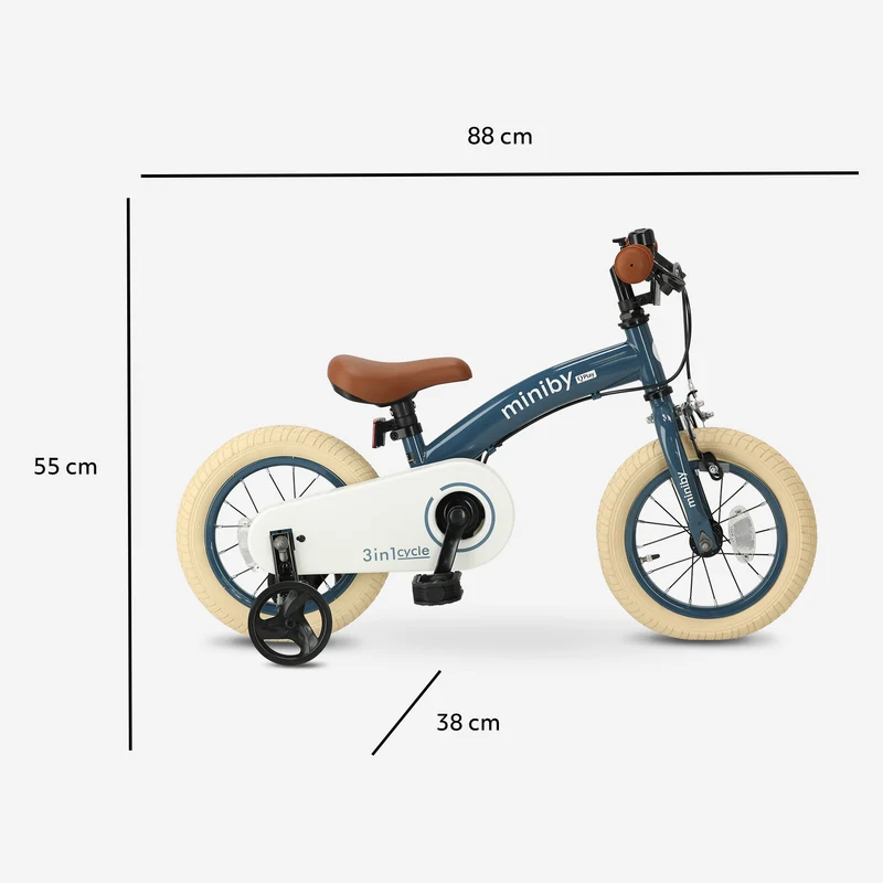 Qplay Miniby Kinderfahrrad 12 Zoll – 3-in-1 – Laufrad – Stahl