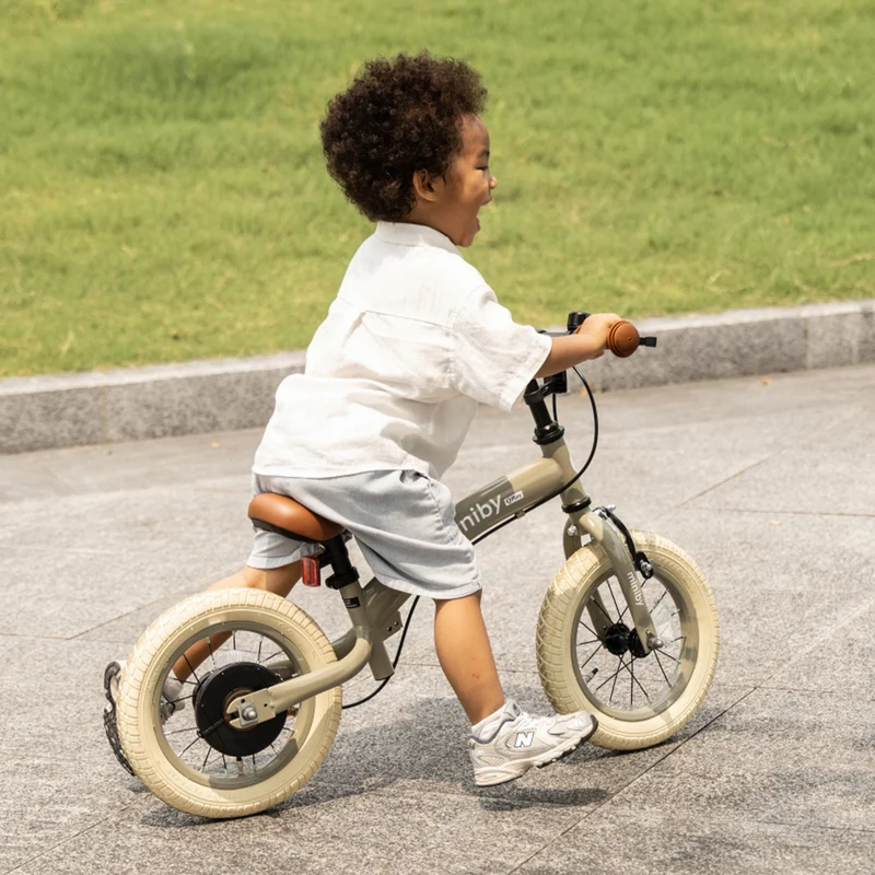 Qplay Miniby Kinderfahrrad 12 Zoll – 3-in-1 – Laufrad – Olive