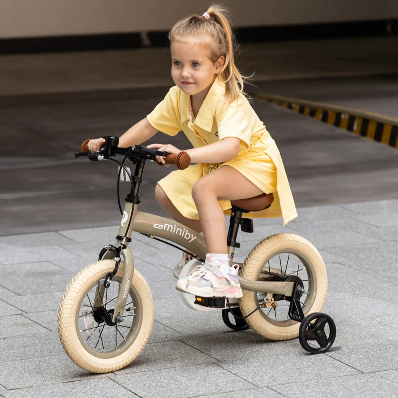 Qplay Miniby Kinderfahrrad 12 Zoll – 3-in-1 – Laufrad – Olive