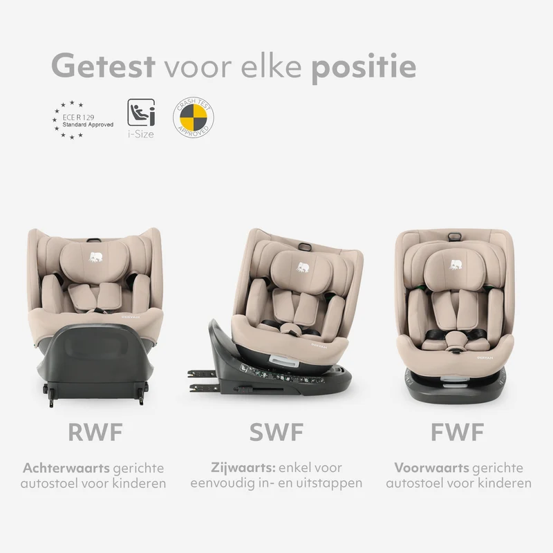 Cassie Luxe I-size Autostoel - Groep 0-1-2-3 - Isofix - Draaibaar 360° - Truffle Nougat