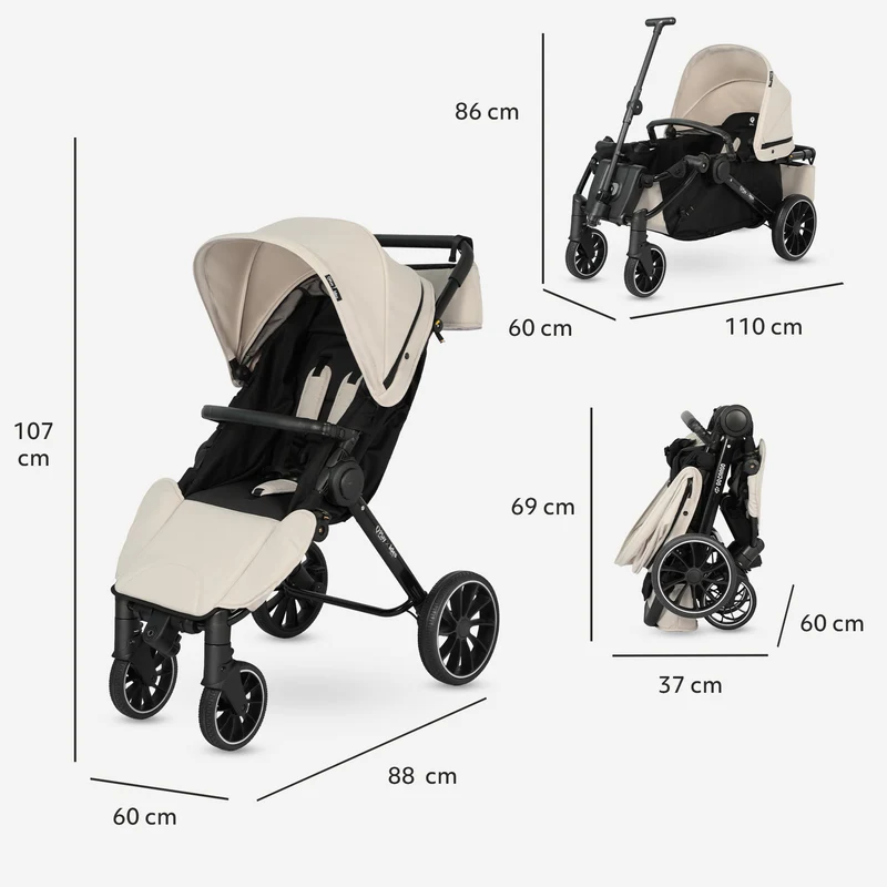 Qplay Go Cargo Kinderwagen & Bollerwagen – Beige
