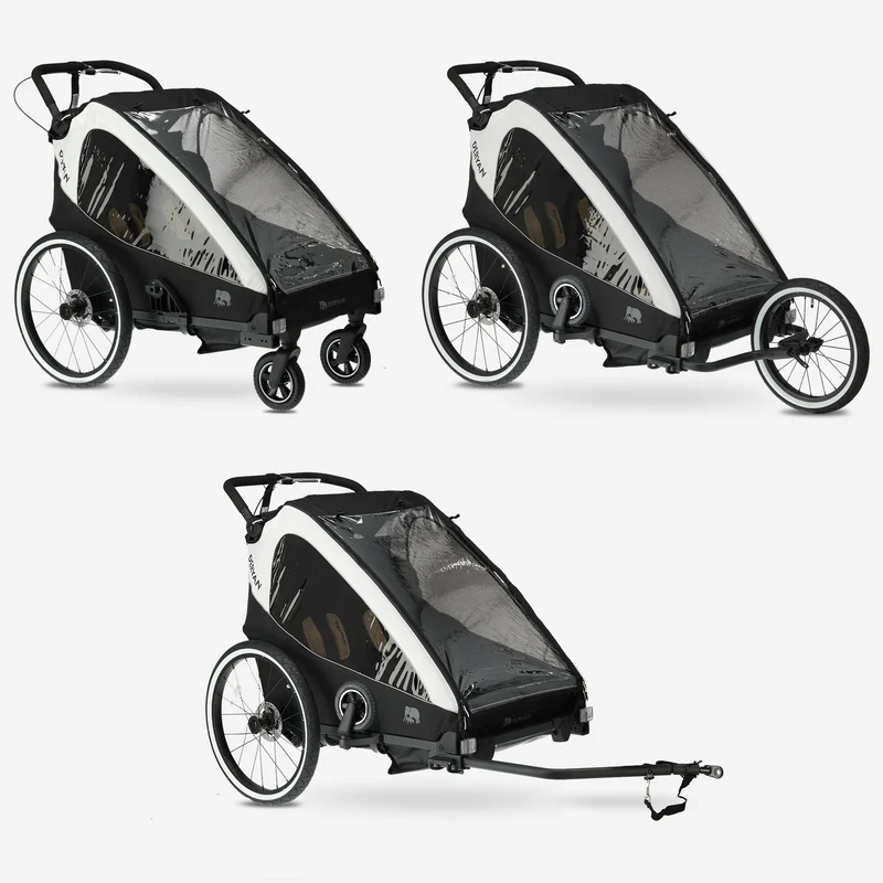 Luxe Fietskar V2 - Wandelwagen - Hardloopkinderwagen Cream