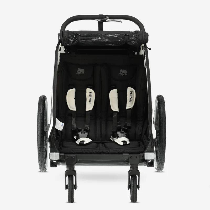 Luxe Fietskar V2 - Wandelwagen - Hardloopkinderwagen Cream