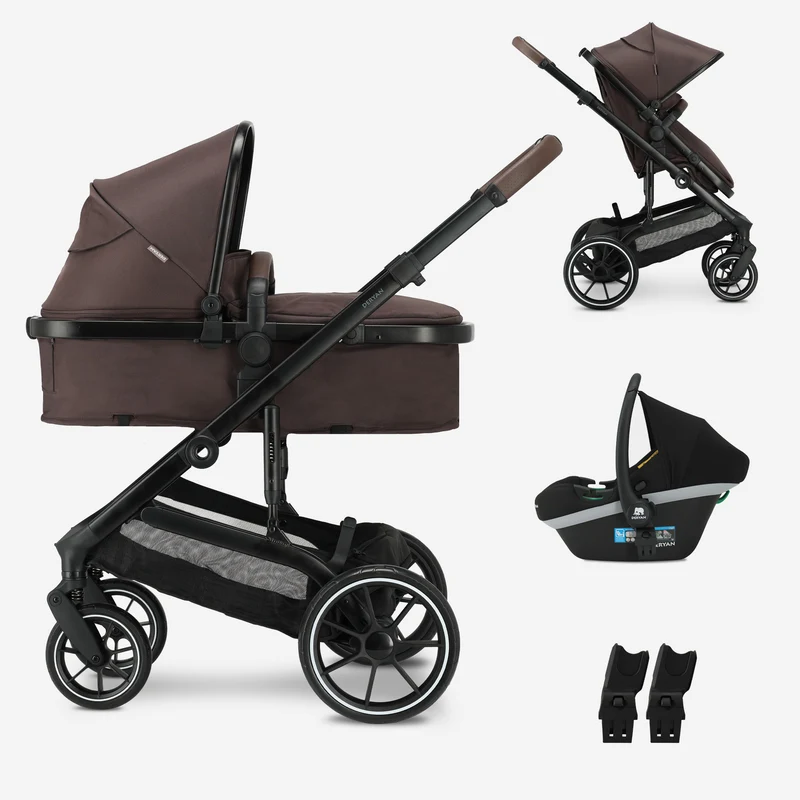 Noa 3-in-1-Kinderwagen in Schokoladenbraun