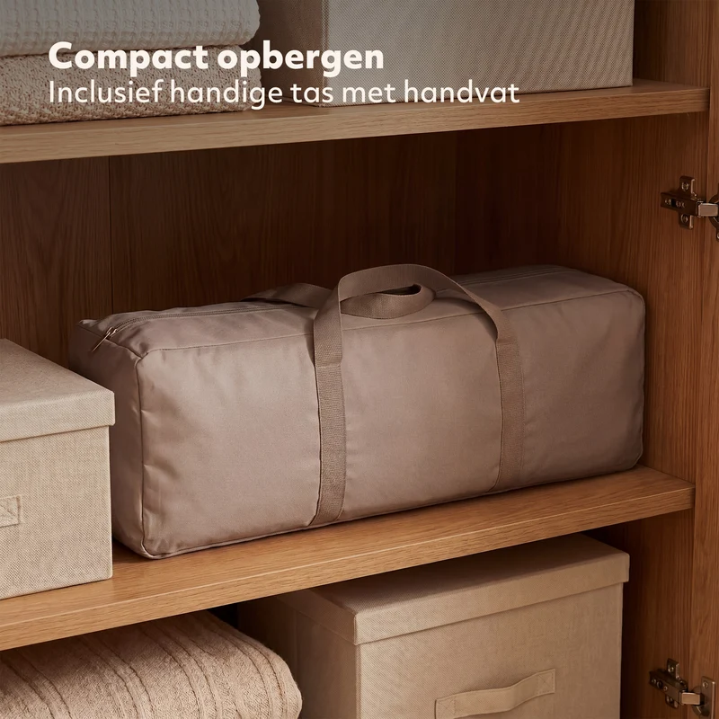 Luxus-Campingbett mit Wickelauflage und Bodenverhöher – Nougat