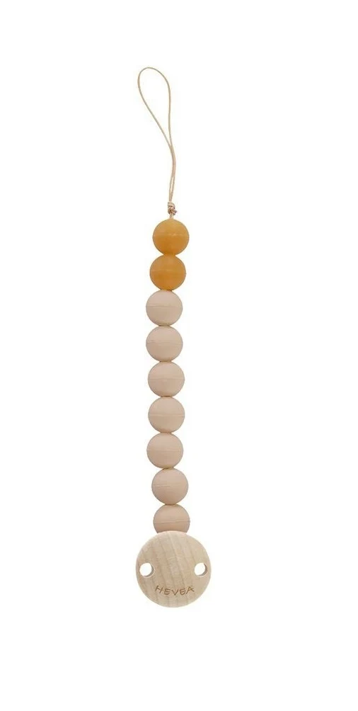 Hevea Schnullerkette aus Naturkautschuk & Holz