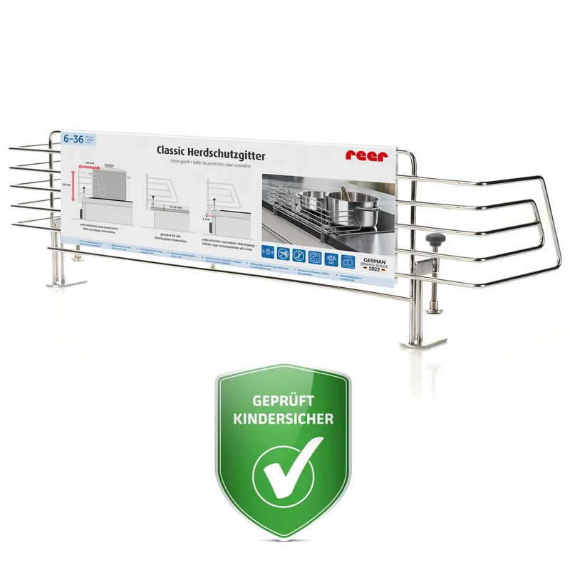 reer Edelstahl Herdschutzgitter f. 60cm Standard Herde